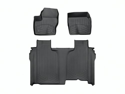 WeatherTech FloorLiner HP Custom Fit Floor Mats for Silverado 1500, LTD, 2500HD/3500HD, Sierra 1500, 2500HD/3500HD, Limited - 1st & 2nd Row (441436-1-5IM), Black