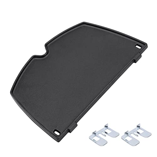 QuliMetal Cast Iron Grill Griddle for Weber Lumin Compact Outdoor Electric Barbecue Grills, Replacement for Weber Lumin Compact Griddle, 1 Pack