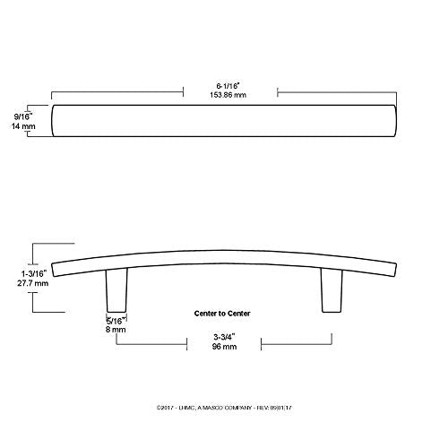 Liberty P24303-PC-C Arch Kitchen Cabinet Hardware Pull, 3-3/4 in. (96mm), Polished Chrome