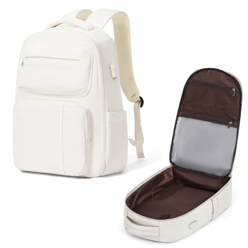 coowoz Travel Backpack for Women Men Mochila de Viaje Laptop Work Backpack Hiking Gym College Backpack Rucksack Travel Essentials Personal Item Travel Bag Carry on Backpack Flight Approved Beige