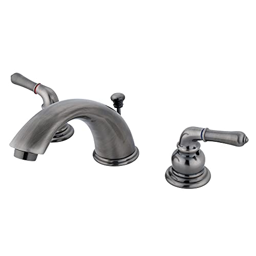 Kingston Brass KB963 Magellan Widespread Bathroom Faucet, 8-Inch Adjustable Center, Black Stainless