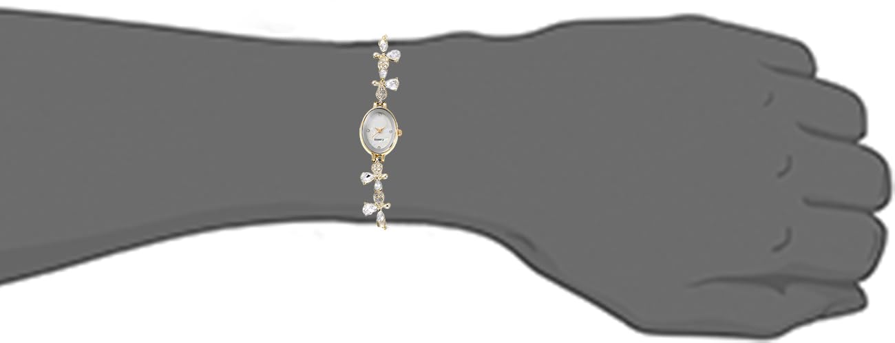 BESTKANG Women's Watch Luxury Petal Casual Bracelet Watch Simulated Quartz Watches for Women (Gold)