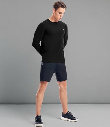 Long Sleeve Athletic Shirt Men Cold Weather(Black,S)