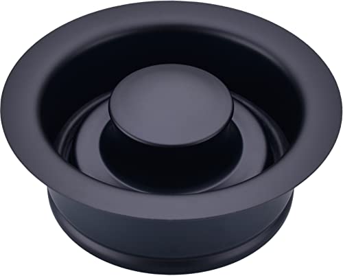 TRUSTMI Kitchen Sink Flange Stopper for Garbage Disposal Stainless Steel Universal 3-1/2 Inch Sink Drain Opening Replacement Accessories, Matte Black