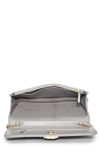 Chanel, Pre-Loved Grey Caviar Boy Wallet on Chain (WOC), Grey