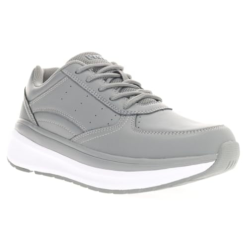 Propét Women's Ultima Leather Orthotic Athletic Shoes Grey 8.5 XX-Wide US