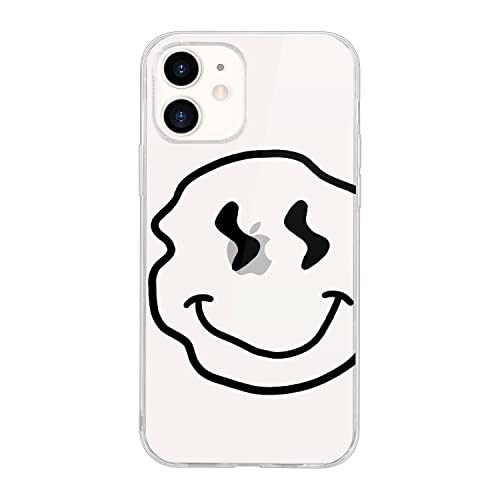 Idocolors Funny Cartoon Phone Case Clear Case for iPhone XR,Happy Life Printted Protective Shell Transparent Unique Design Anti-Yellowing Soft TPU Bumper Ultra Slim Shockproof Cover for iPhone XR