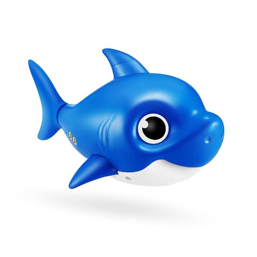 Robo Alive Junior Baby Shark New Silicon Fins Version Singing and Swimming Daddy Shark (Blue) by ZURU