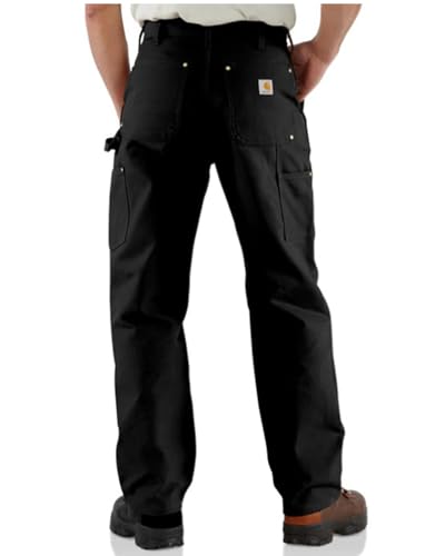 Carhartt Men's B01 Loose Fit Firm Duck Double-Front Utility Work Pant, Black