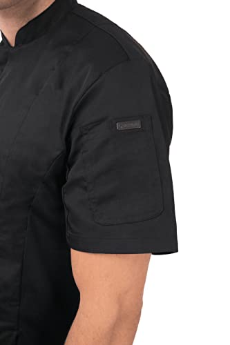 Chef Works Men's Bristol Signature Series Chef Coat, Black, Small