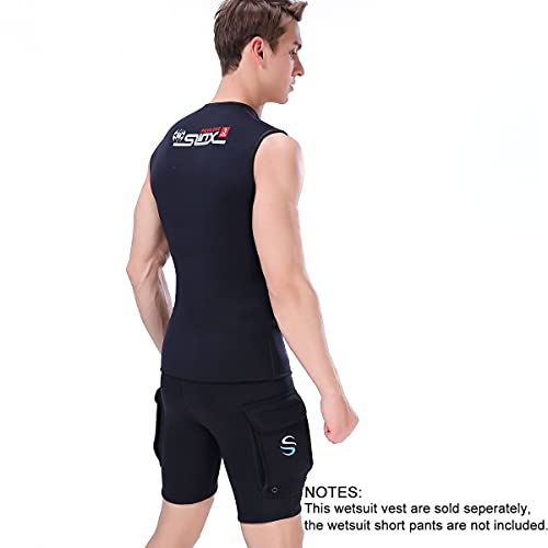 Wetsuit Vest Men 3mm Neoprene top Sleeveless Jacket for Men Diving Surfing Swimming Sailing XS Size