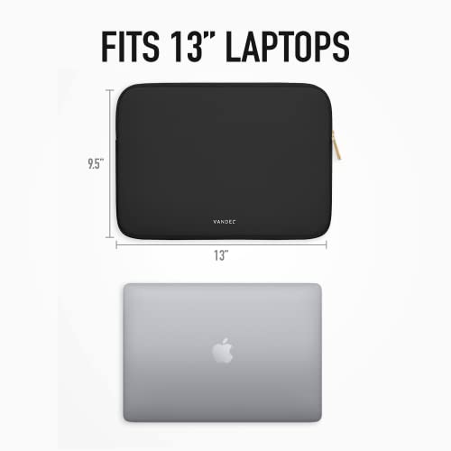 Vandel MacBook Air 13 inch Laptop Sleeve, Fits 13-13.3 inch Laptops: Neoprene MacBook Air & Pro Case, Chromebook, HP Soft Cover | Thin Computer Carrying Bag, Black Mac (M1 & M2) Pouch