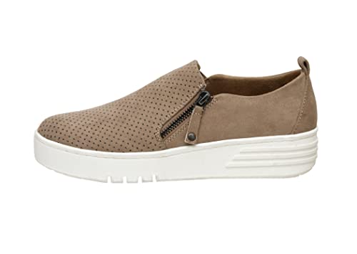 CUSHIONAIRE Women's Nissa Casual Zipper Slip On with +Memory Foam & Wide Widths Available, Taupe 6