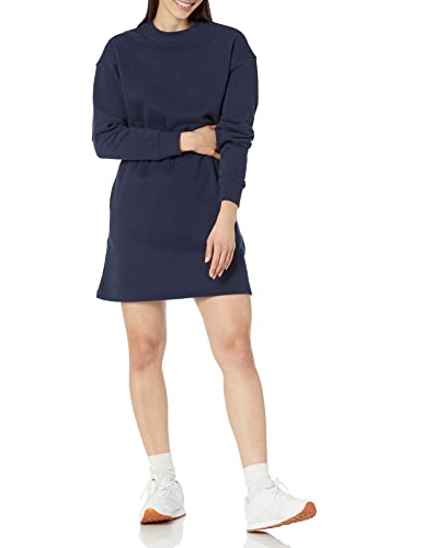 Amazon Essentials Women's Waisted Sweatshirt Dress (Available in Plus Size), Light Brown, X-Small