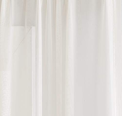 LinenZone Beige Window Scarf Valance in 216 Inch Size. Use Window Scarves as Canopy Bed or Backdrop Curtains, Curtain Scarf, or Sheer Fabric for Draping. (Amazing 55 x 216, Beige)