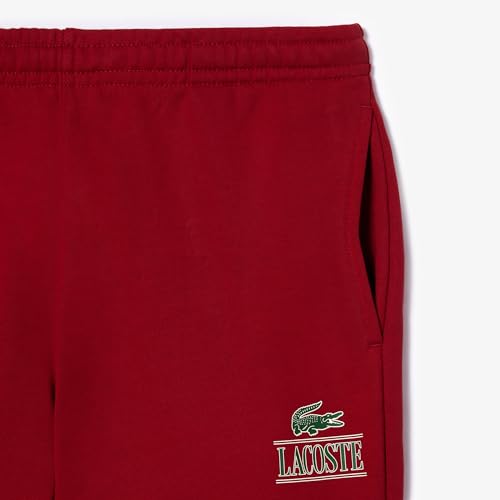 Lacoste Unisex Regular Fit Adjustable Waist Shorts W/Medium Croc Graphic Near The Bottom of The Leg, Ora, XS