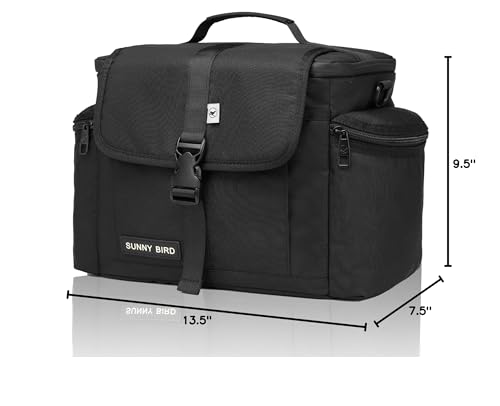 SUNNY BIRD Insulated Lunch Bag Tactical Lunch Box Cooler for Men and Women (Black)