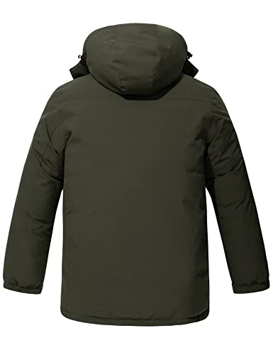 wantdo Men's Big and Tall Winter Jackets Waterproof Winter Snow Coat Windproof Raincoat Black Large Tall