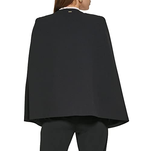 DKNY Women's Standard Open Front Blazer Cape, Black, XS