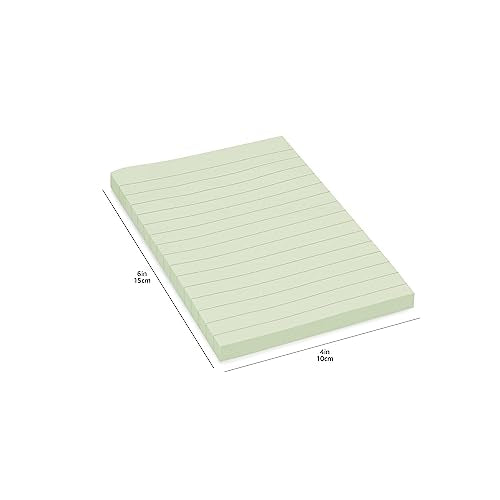 Amazon Basics Lined Rectangular Sticky Notes, 4 x 6-Inch, Pack of 5, Assorted Colors