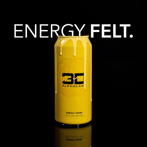 3D Energy Alphaland | Sugar Free Energy Drink | Pre Workout Energy | 200mg Caffeine with Taurine and L-Carnitine | 16 Fluid Ounce | 12 Pack | Yellow
