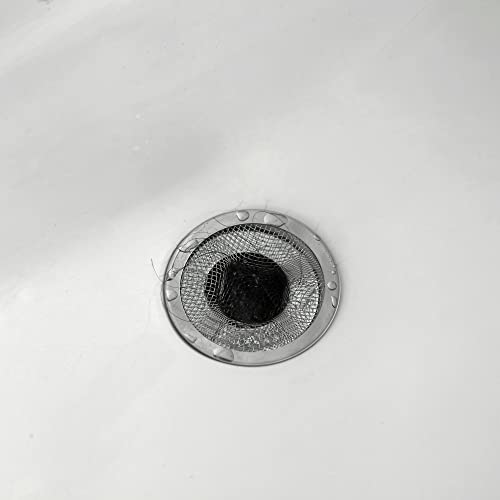 FURNIFE 3pcs Kitchen Sink Strainer, Stainless Steel Sink Strainers for Kitchen Sinks,Large Wide Rim 4.5" Diameter (Two Types)