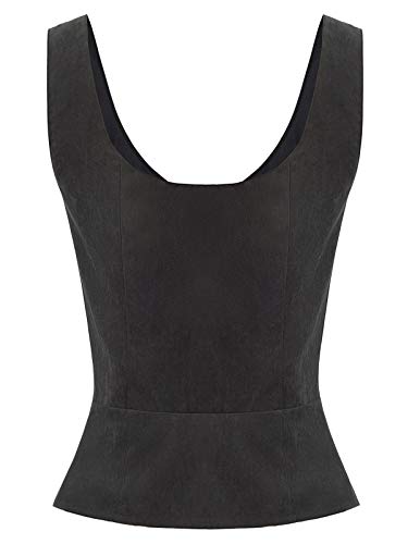 Scarlet Darkness Womens Pirate Vest Waistcoat Gothic Steampunk Renaissance Bodice Black S