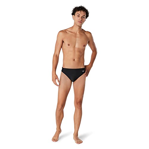 Speedo Men's Standard Swimsuit Brief Eco Flex 2” Outseam Beachstar, Floatable Floral Peacoat, 28