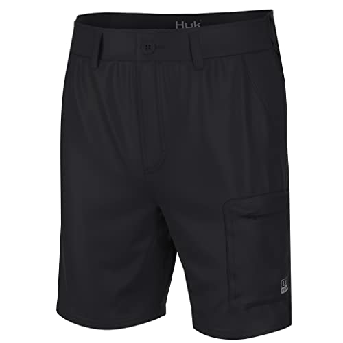 HUK Standard Next Level 7", Quick-Drying Fishing Shorts for Men, Black, Small