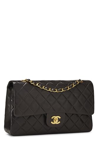 Chanel, Pre-Loved Black Quilted Lambskin Classic Double Flap Medium, Black