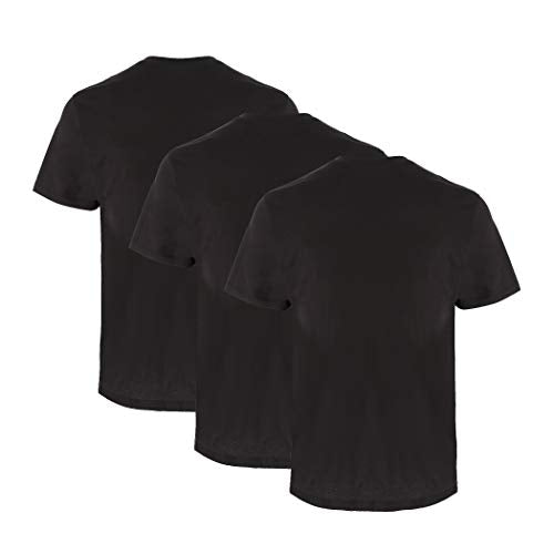 Smith's Workwear Men's Adult Quick Dry Short Sleeve Pocket Tee, 3-Pack, Black, Small