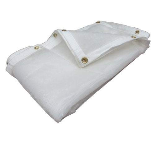 Day Star Shades (White) Super Heavy Duty Mesh Tarp Net Sail Sun Shade Awning and Fence Screen Patio and Canopy Cover (12' x 12') Finished Size 11'.6 X 11'.6
