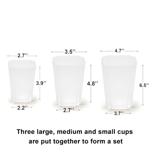 15 Pack Thickened Clear Planter Nursery Pots with Drainage Hole, Seedling Pots with Planting mat Plastic Plant Pot Planter Seed Starter Flower Pots with 15pcs Labels