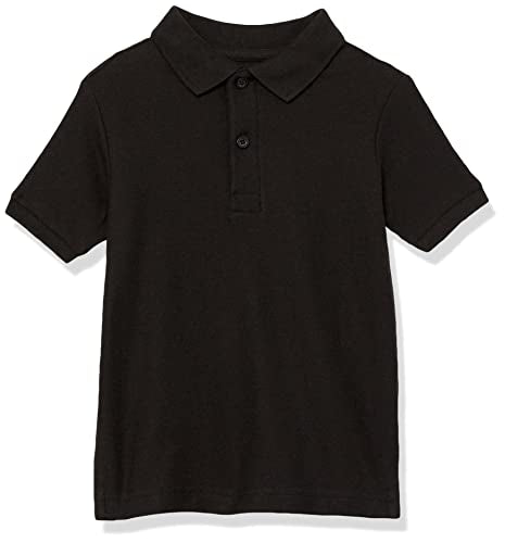 Nautica Boys' Big School Uniform Short Sleeve Pique Polo, Black, 14-16