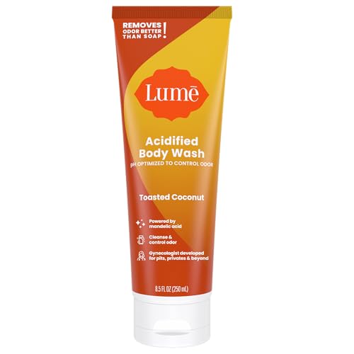 Lume Acidified Body Wash - 24 Hour Odor Control - Removes Odor Better than Soap - Moisturizing Formula - Formulated Without SLS or Parabens - OB/GYN Developed - 8.5 ounce (Clean Tangerine)