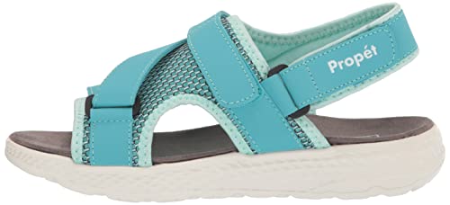 Propét mens Travelactiv Sport Sandal, Teal, 10 Wide US