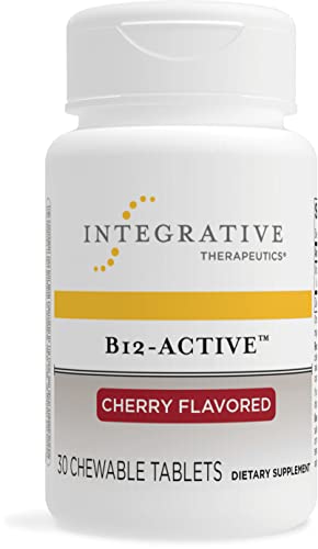 Integrative Therapeutics - B12-Active - Fast-Absorbing -Methylcobalamin - Cherry Flavored - 30 Chewable Tablets