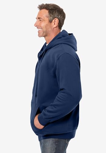 KingSize Men's Big & Tall Fleece Zip-front Hoodie Jacket - 7XL, Black