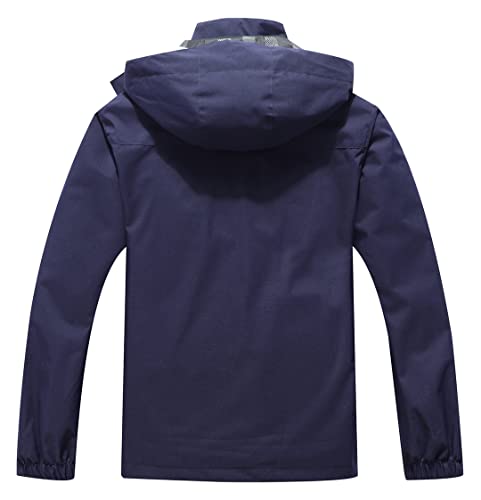 MOERDENG Men's Waterproof Rain Jacket Outdoor Lightweight Raincoat for Hiking Travel