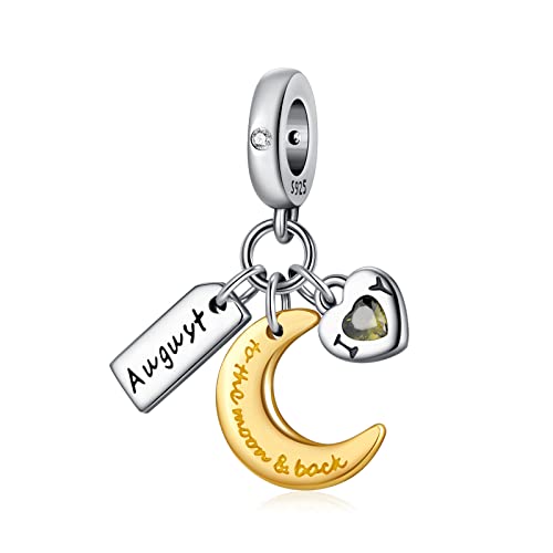 PHCLASY Heart Birthstone Charms 925 Sterling Silver with Cubic Zirconia Dangle Women's Bead Charms fit Bracelets and Necklaces,December