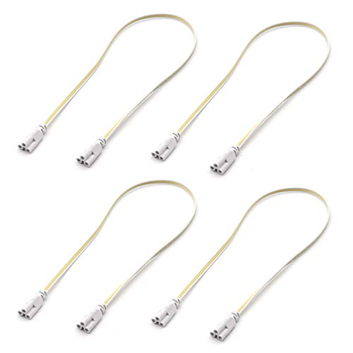 2FT 24inch T5 T8 Tube Light Fixture LED Linkable Cords, Double end Connector Cable, Power Extension Wire for LED Integrated Single Fixture, Shop light, Garage Light, Under Cabinet Light, Pack of 4