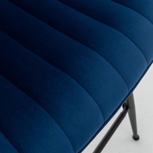 Whiterye Bar Stools Set of 2 - Luxury Bar Stools Counter Height Bar Stools 24 Inch Seat Height Upholstered Velvet Barstools Blue Bar Stools for Kitchen Island, Home Bar, Bar Pub (Blue).