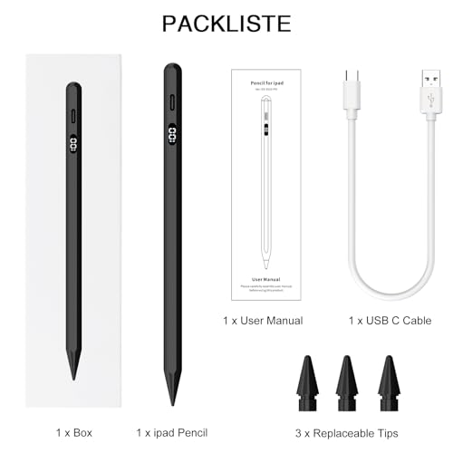 iPencil 2nd Generation, Pencil for iPad with Palm Rejection & Tilt Sensitivity, LED Power Display, Stylus Pen for iPad 6/7/8/9/10, iPad Air 3/4/5, iPad Mini 5/6, iPad Pro 11''/12.9''(2018-2023)