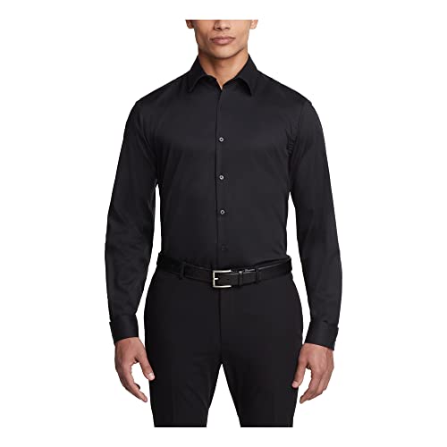 Van Heusen Men's Dress Shirt Slim Fit Flex Collar Stretch Solid, Hearth, 18" Neck 32"-33" Sleeve