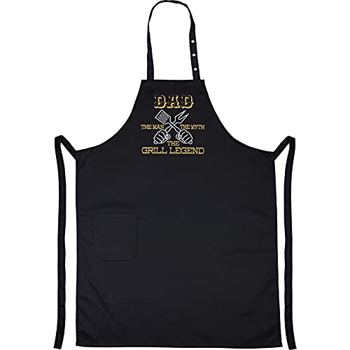 EXPRESS-STICKEREI DAD THE GRILL LEGEND Cool Apron for Grill Master Dad | Adjustable Grilling Apron with neck strap | Apron with Pocket | Kitchen Gifts for Dad, Fathers day, birthday