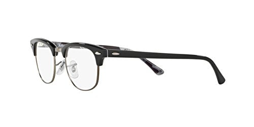 Ray-Ban RX5154 Clubmaster Square Prescription Eyewear Frames, Matte Black/Demo Lens, 53 mm