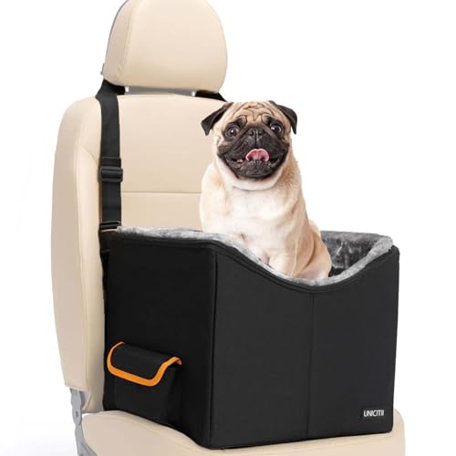 Dog Car Seat for Small Dogs, Elevated Dog Booster Seat Pet Travel Carrier Bed for Car with Adjustable Straps Pet Car Booster Seat for Small Dogs Cats