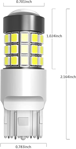 Alla Lighting Newly Upgraded T20 7440 7443 LED Back-up Reverse, Signal, Brake Light, or DRL Bulbs, 6000K Xenon White, Super Bright 2835-SMD 360° for Cars, Trucks