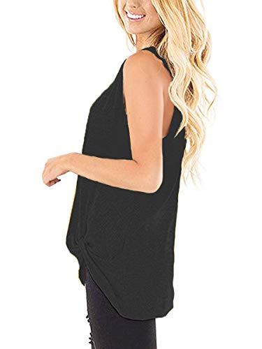 SAMPEEL Womens Tank Tops Loose Fit Round Neck Summer Sleeveless Shirts Coral Red L