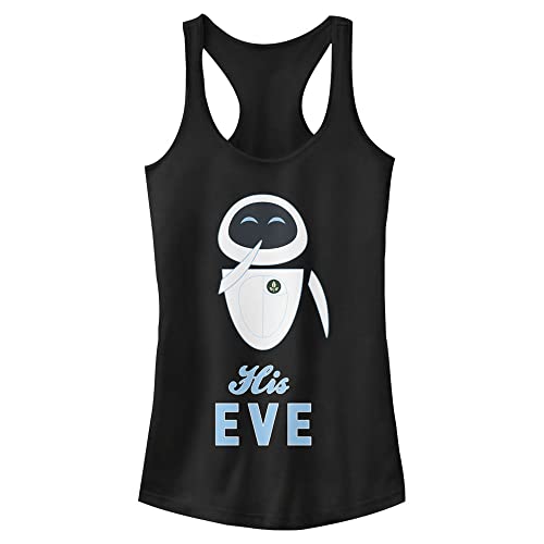 Disney womens Wall-e Eve Women's Fast Fashion Racerback Tank Top Shirt, Black, X-Small US